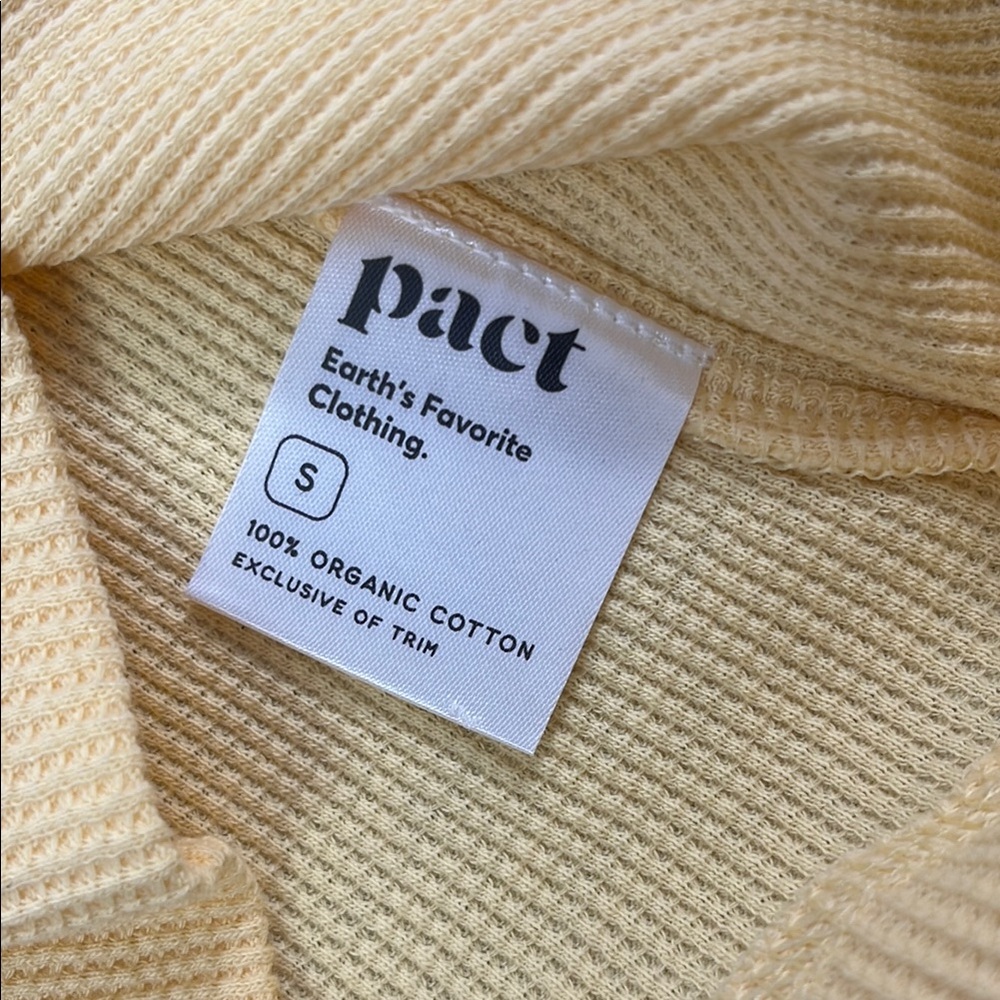 NEW PACT S 100% Organic‎ Cotton Yellow Daffodil Noa Baby Cardigan Waffle Knit - Picture 6 of 9